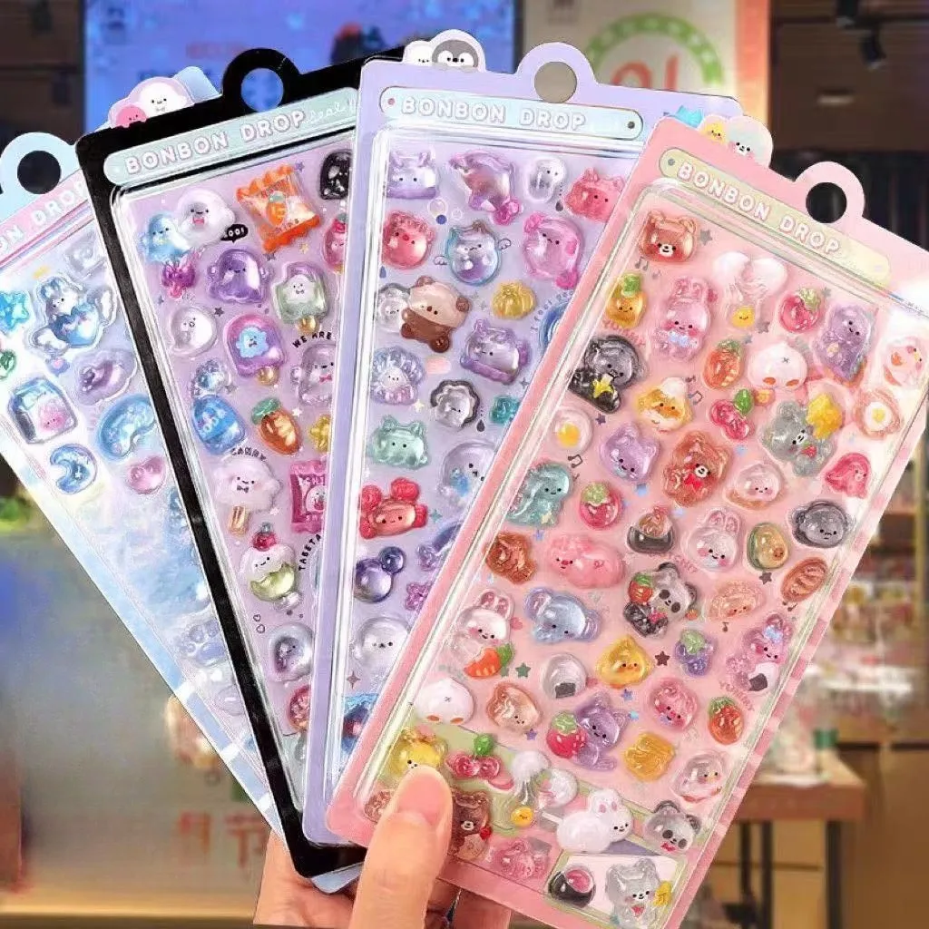 4 Pieces Cartoon 3D Relief Fun Stickers - DIY for Phone Cases, Cute Decorative Stickers for Girls & Kids Anime Worlds Store