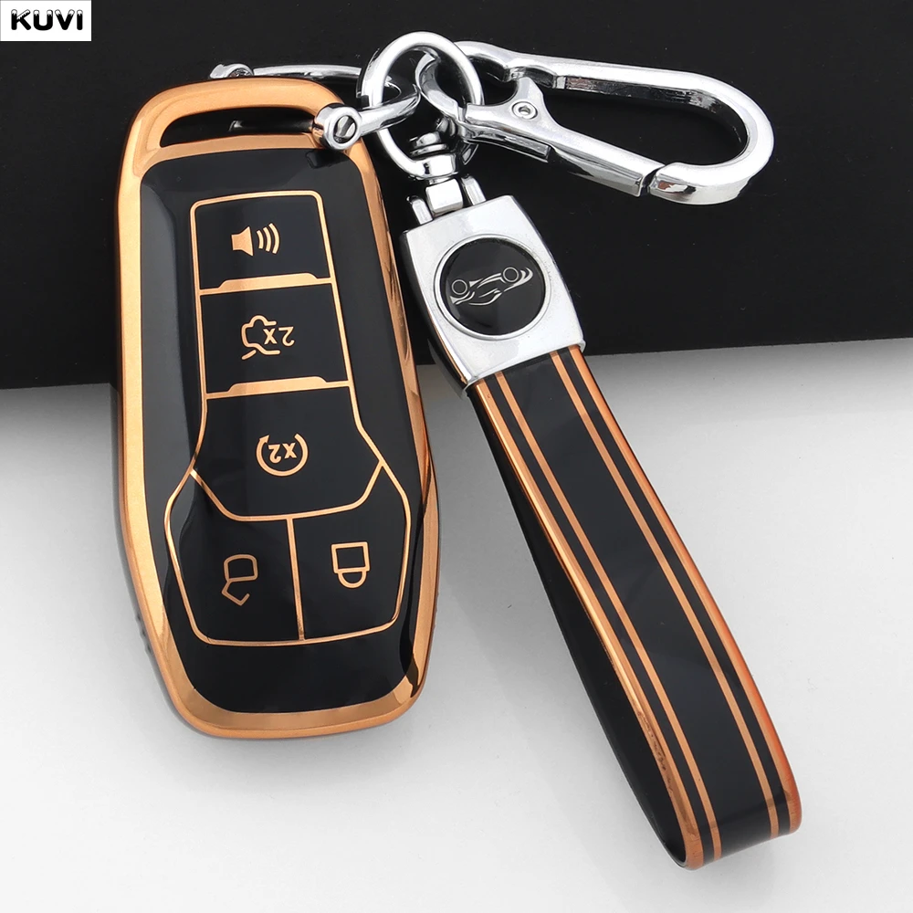 5-Tasten-TPU-Autoschlüsselhülle für Ford Fusion F-150 Edge Explorer Mustang Lincoln MKZ MKC Platinum 2016 F150 Lariat