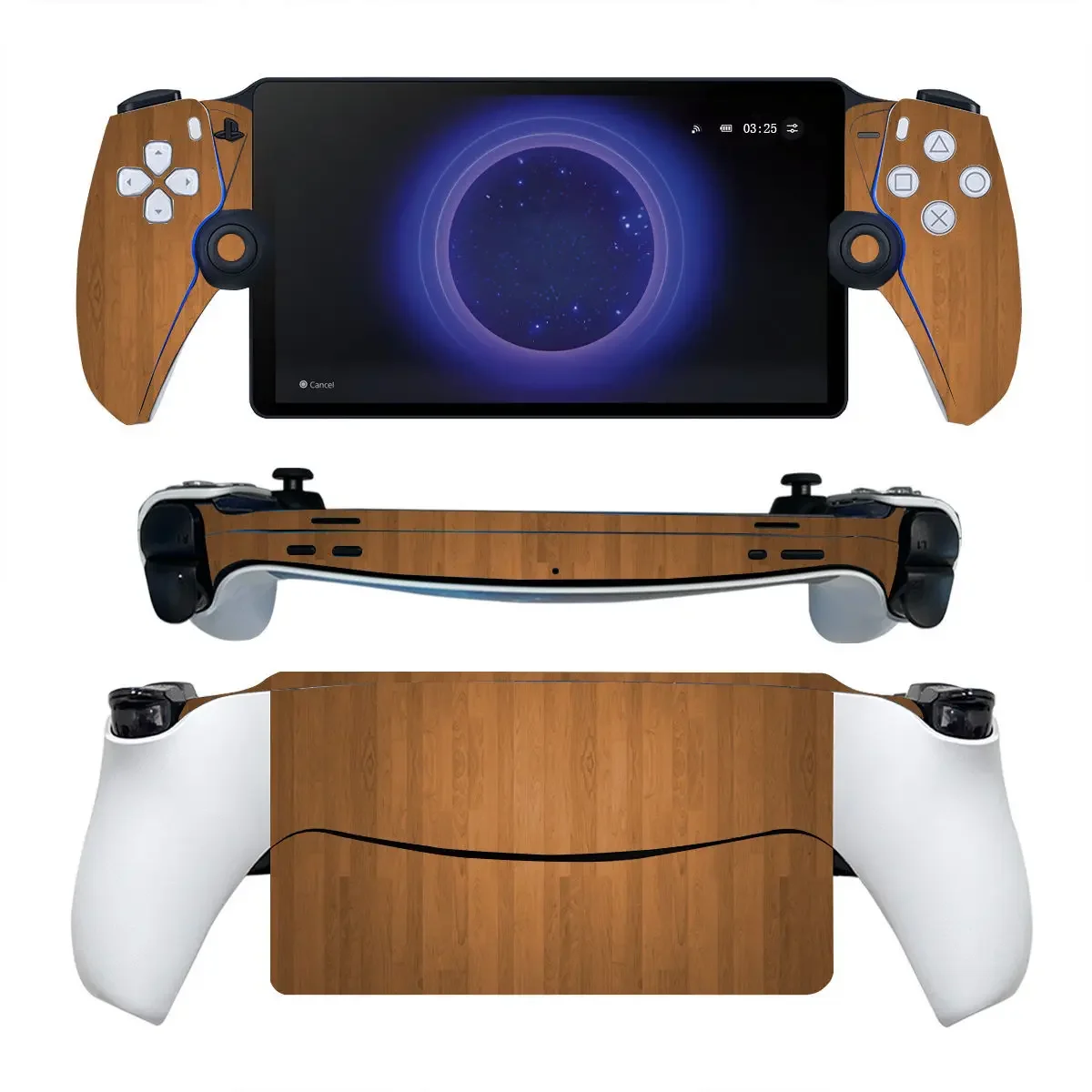 Wood Grain Style for PS Portal PVC Skin Sticker Matte Durable Anti-Bubble Scratch-Resistant Console Decal