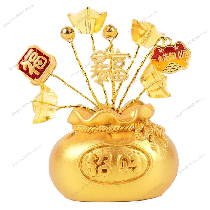 For Lucky Money Bag Car Ornament Creative Car Decoration Ornament Car Supplies Center Console Combination Decoration