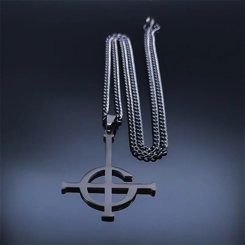 Ghost BC Nameless Anhänger Halskette für Frauen Männer Edelstahl Schwarz Ghoul Band Papa Emeritus Symbol Kette Schmuck N643S06 – Detail 7