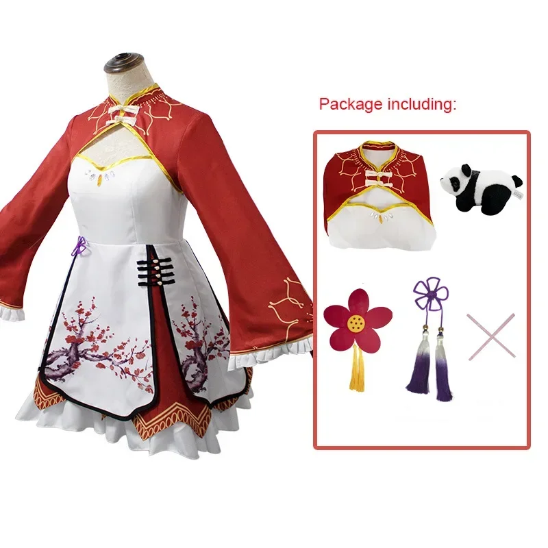 Re: disfraz de Cosplay de la vida en un mundo diferente de Zero, Rem Ram Cheongsam, vestido de estilo chino Lolita, disfraces azul y rojo