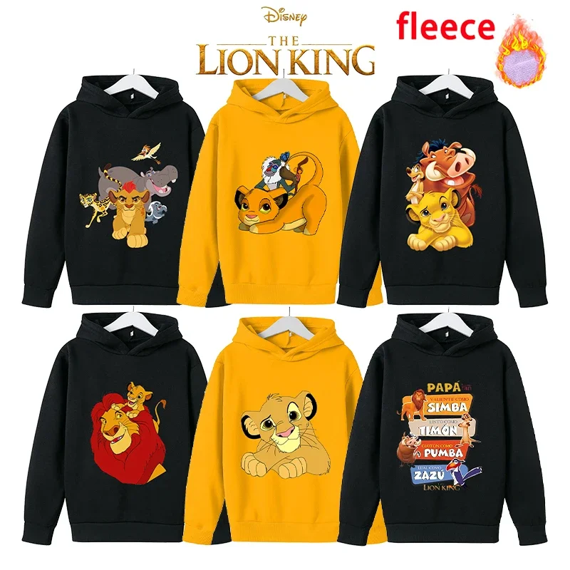 

Mufasa Lion King Children's Thicken Warm Hoodie Sweatshirt Toddler Movie Cartoon Long Sleeve Kids Fleece Hooded Clothes Pullover