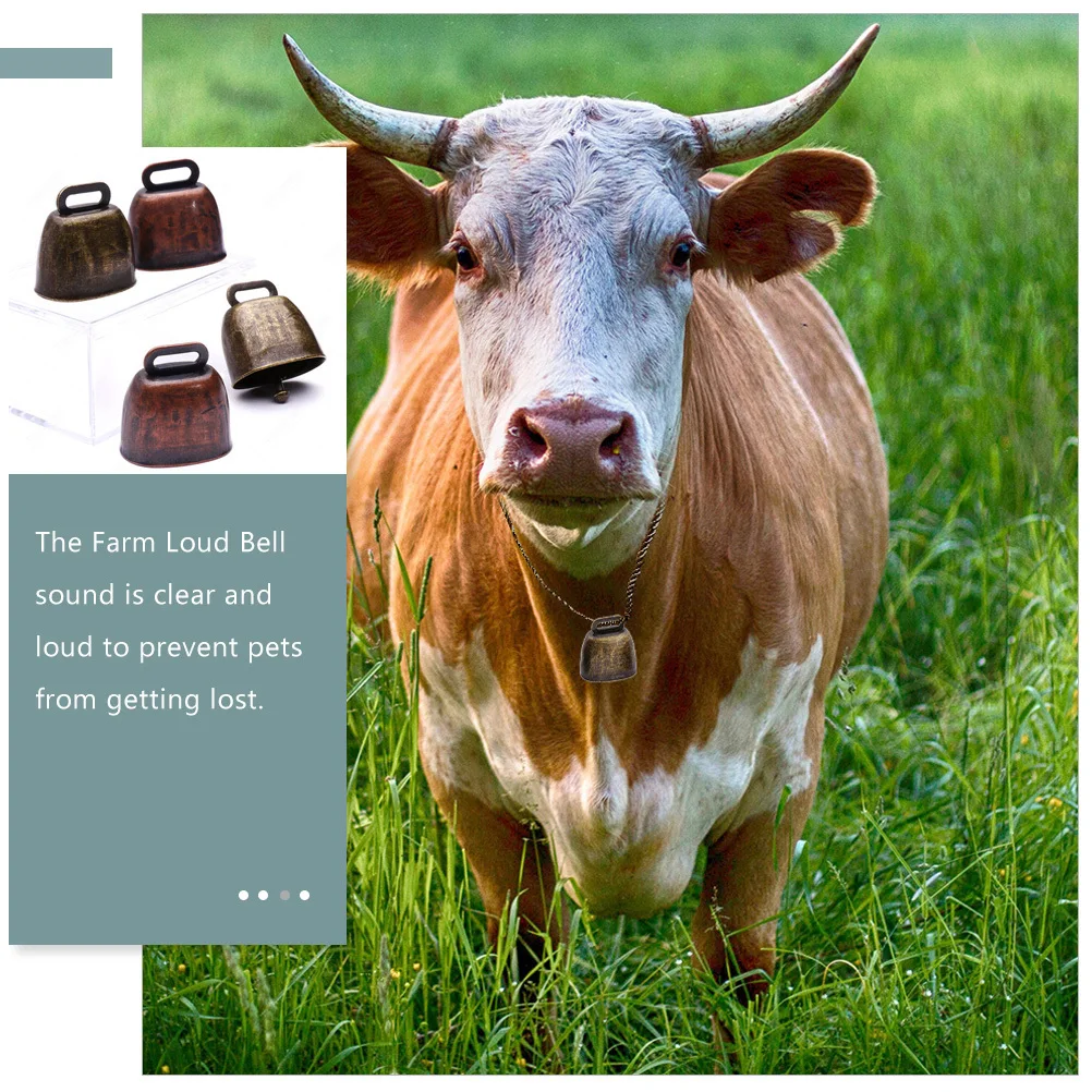 1 مجموعة 1 مجموعة الرجعية الحيوانات الأليفة خمر جرس الرعي للزراعة مكافحة خسر الماشية أجراس معلقة معدنية البقرة الماعز الأغنام جرس بصوت عال دائم