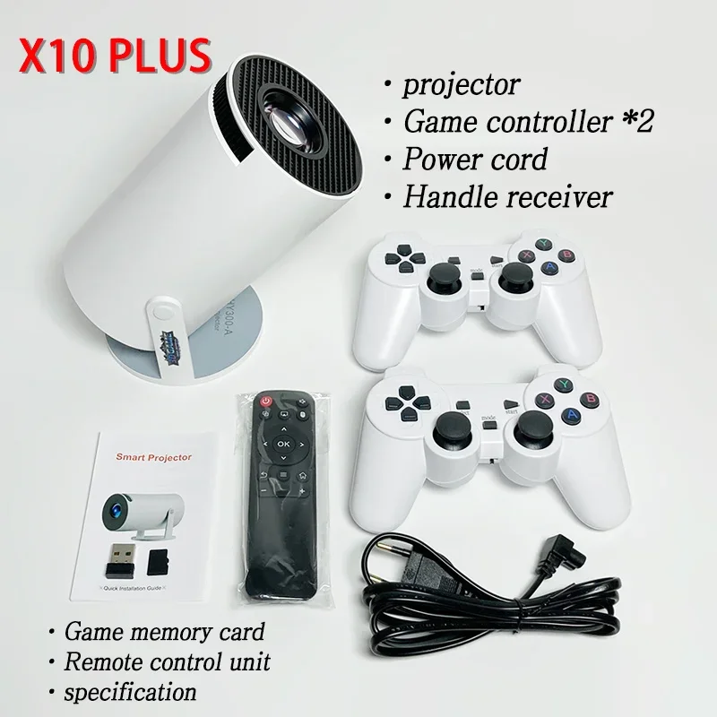 X10 Plus Retro  video game consoles Android 11 system Portable Intelligent Projector 720p H713 Lcd Projector Hd Hy300 game box