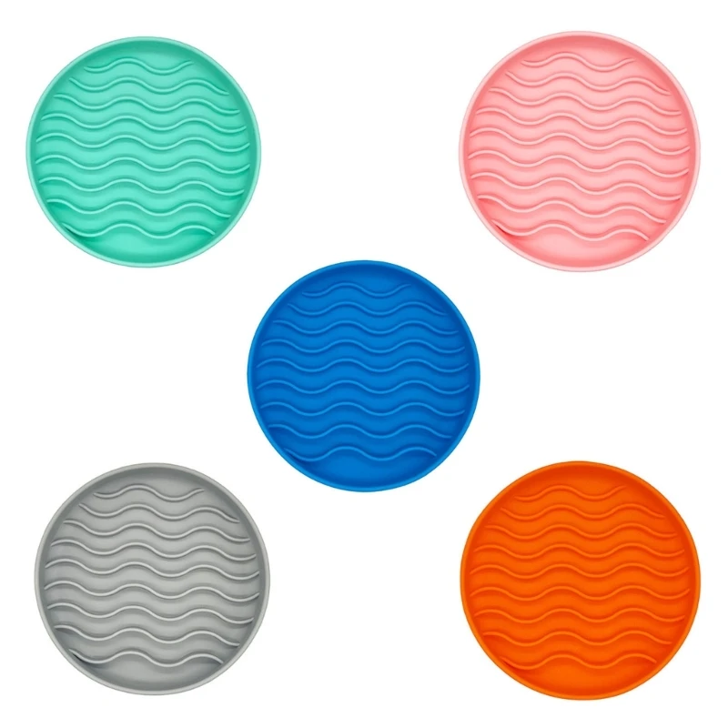 

Pet Lick Pad Slow Feeder Pad Round Silicone Pad Dogs Bath Licking Mat New Dropship