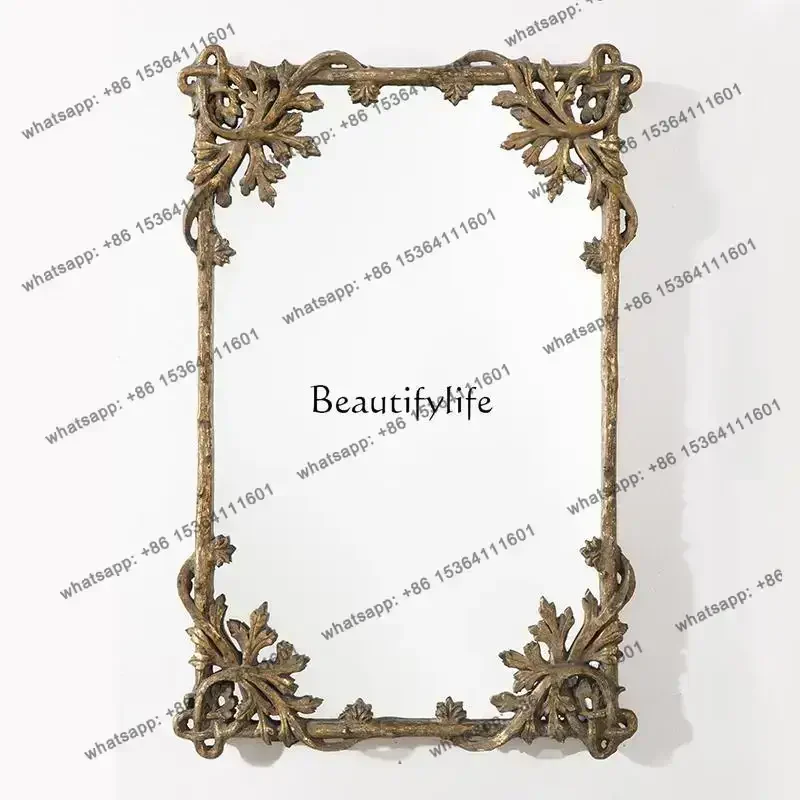 12French retro dresser makeup mirror bedroom living room decorative mirror wall hanging