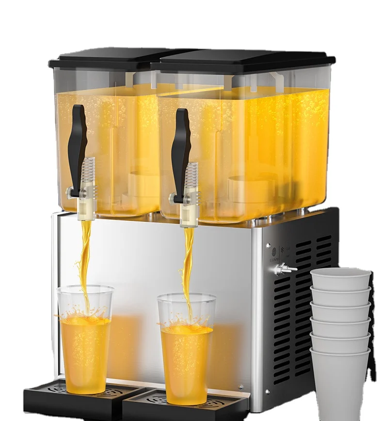 Commercial Use Double Cylinder Desktop Beverage Machine Automatic Self-Service Hot And Cold Juice Machine