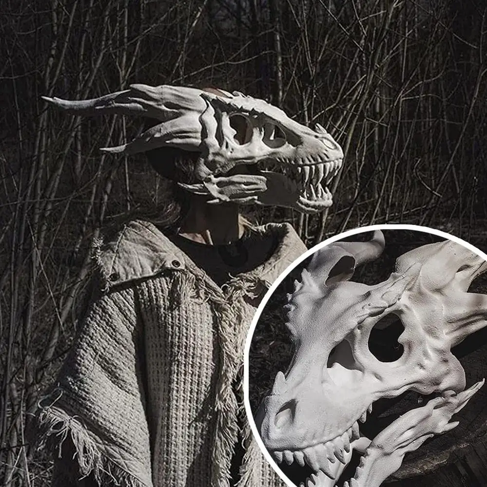 Cthulhu Dragon Head Bone Mask Headgear Dinosaur Animal Mouth Movable Gift Funny Dinosaur Skeleton Headgear