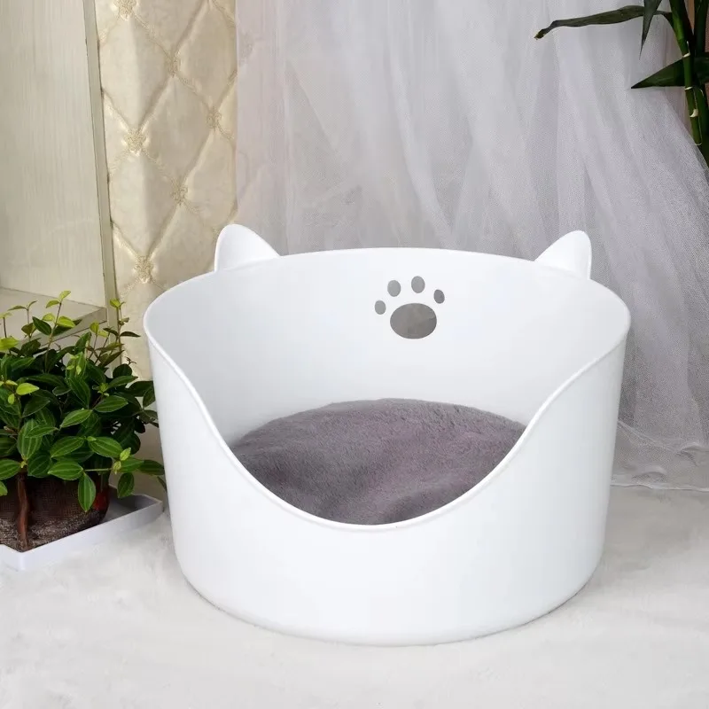 

Cat Toilet Box Cat Litter Box With Litter Scoop Cat Clean up Products Plastic Large Space