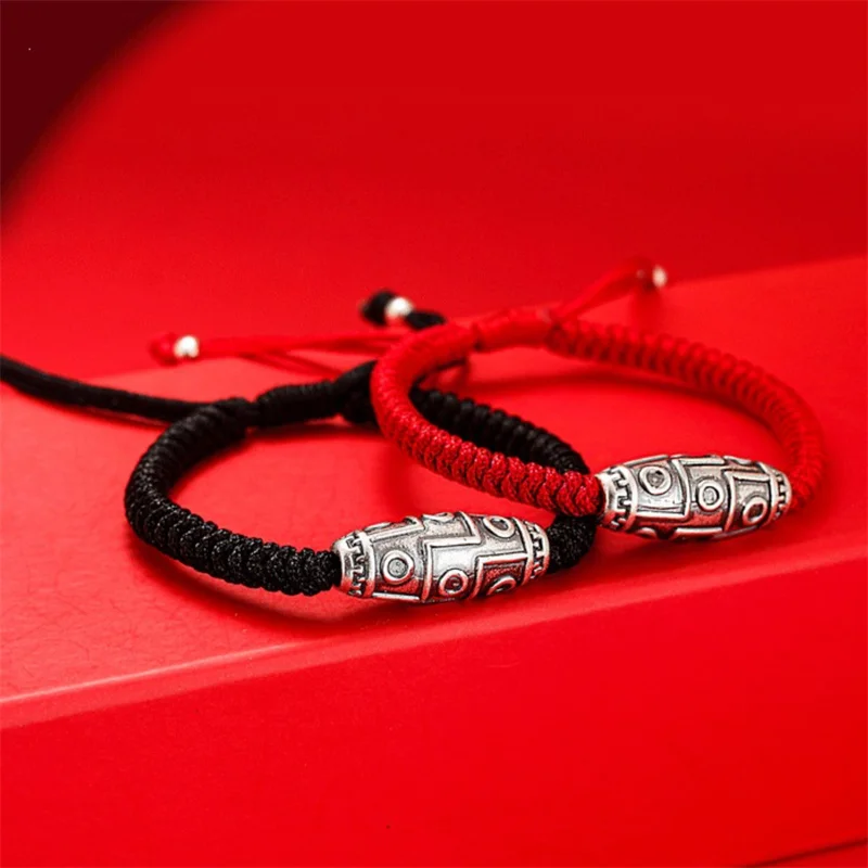 Blessing Buddhism Dzi Bead Bracelet For Men Jewelry Trendy Black Rope Braided Bracelet Women Hand Accessories