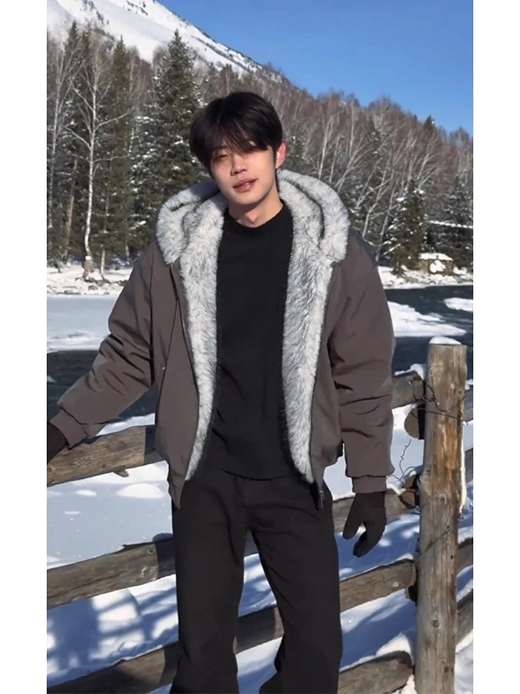 

Cleanfit Wolf King Mountain Eagle с меховым воротником Jaet Thiened American Sle хлопковое пальто с капюшоном для мужчин зимняя теплая верхняя одежда