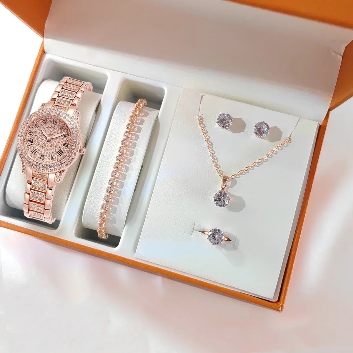 Fashion Women Luxury Diamond Watches Bracelet Ladies Quartz Watch Rose Gold Womens Wristwatch Shiny Crystal Reloj Mujer Boxless