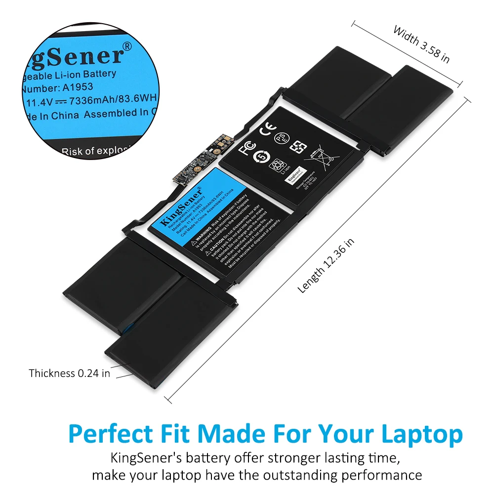 KingSener-Batería de ordenador portátil A1953 para Apple MacBook Pro, 15 pulgadas, A1990, Mid 2018, 2019, EMC 3215, MC3359, MR962LL, 11,42 V, 83.6Wh, herramienta gratuita