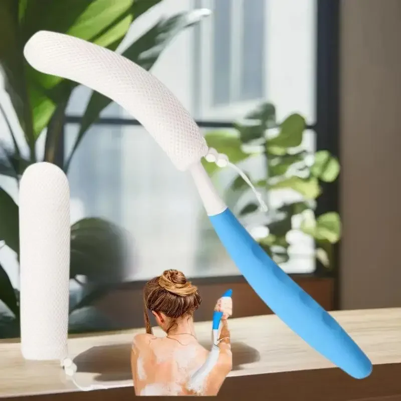 1 Pcs 목욕 소프트 백 스크러버 브러시 목욕 샤워 스크러빙 메쉬 브러시 핸들 엑스 폴리 에이 팅 스크럽 마사지 목욕 용품