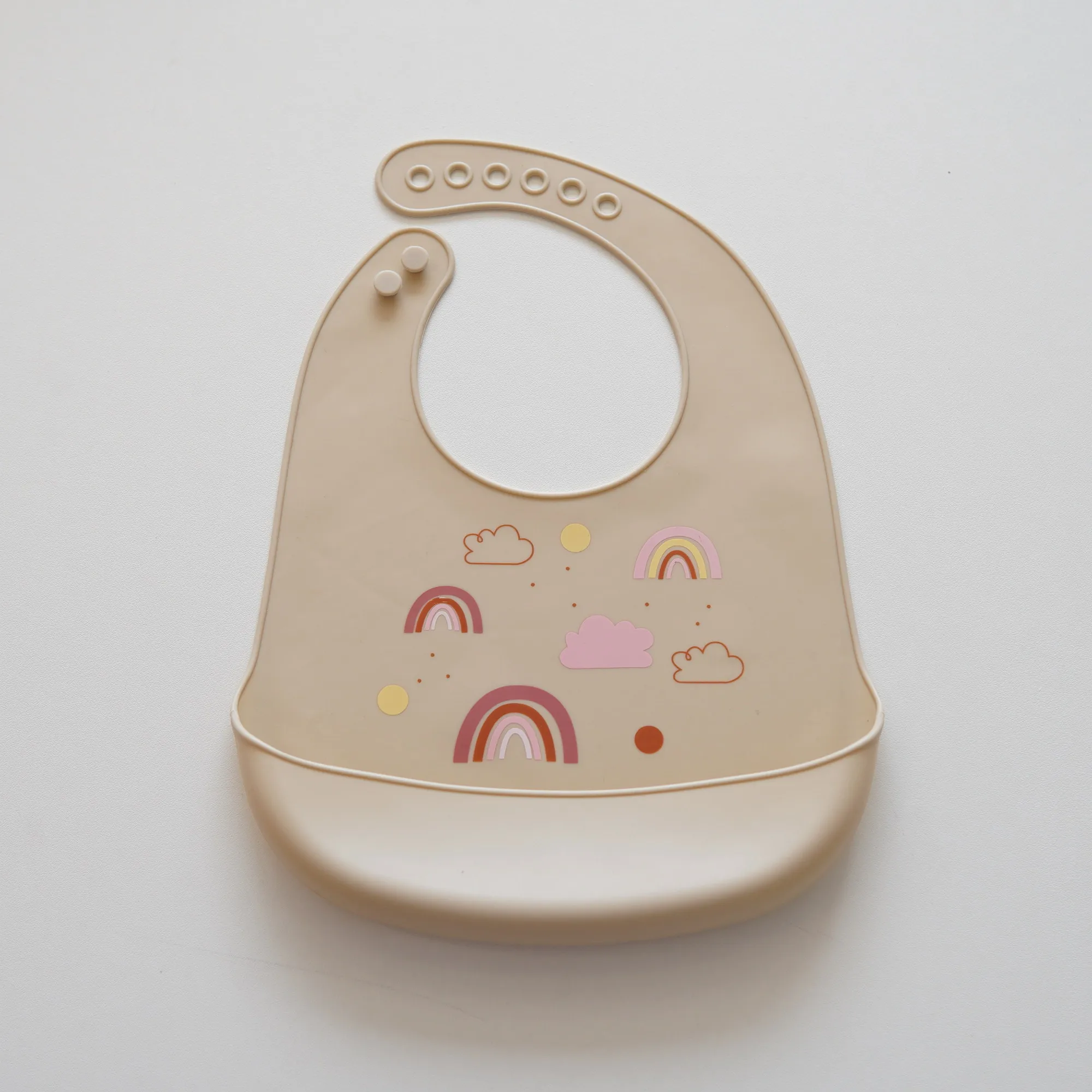 New lightweight penguin rainbow rice bag, food grade silicone rice bag for babies aged 0-1, adjustable and portable bib