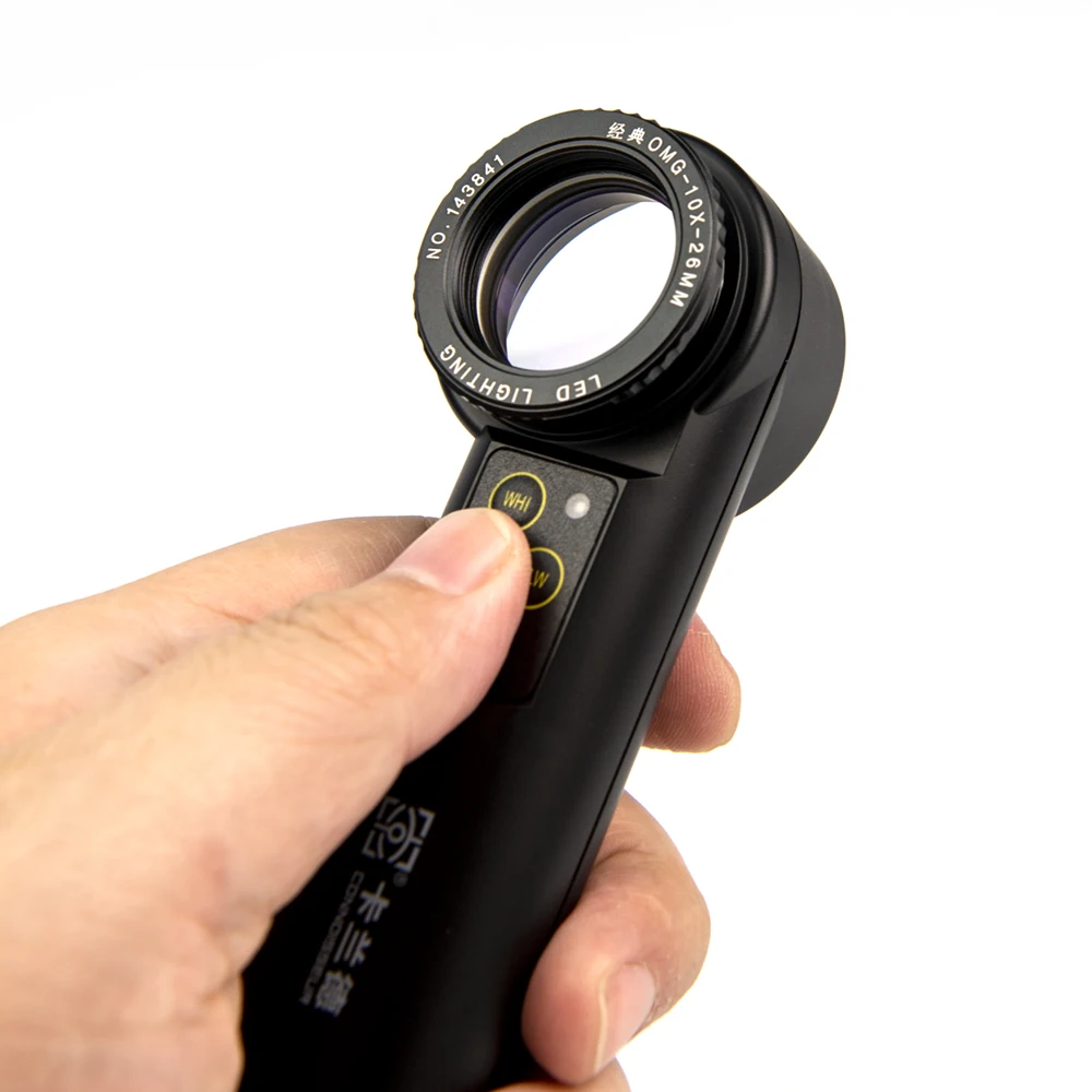 10x Dual LED Light Handheld Microscope For Checking Antique Porcelain Jade Jewelry Diamond Appraisal Magnifier