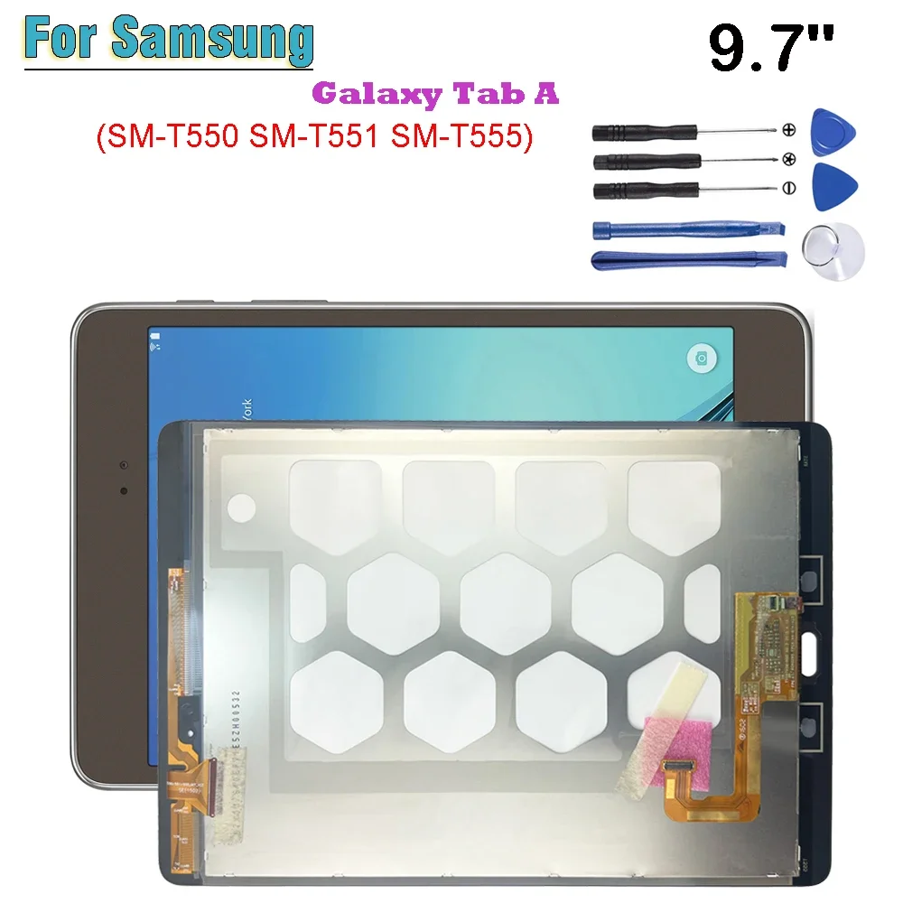 

New For Samsung Galaxy Tab A 9.7" SM-T550 SM-T551 SM-T555 T550 T551 T555 LCD Display Touch Screen Digitizer Glass Assembly