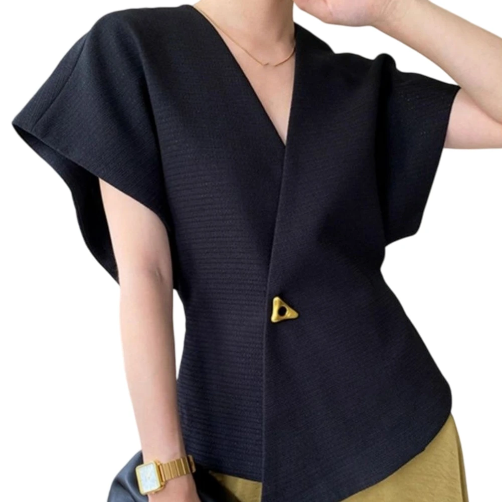 Women\'s Fashion Vest Top Asymmetrical Design Drop Shoulder Sleeveless Pure Color Regular Length Polyester Vest