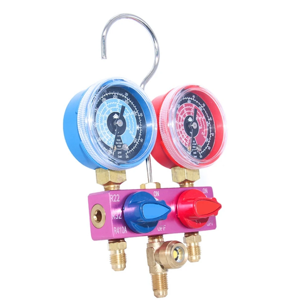 AC Service Tools HVAC Manifold Gauge Air Conditioning Pressure Gauge Set Pressure Gauge Compact Portable Design