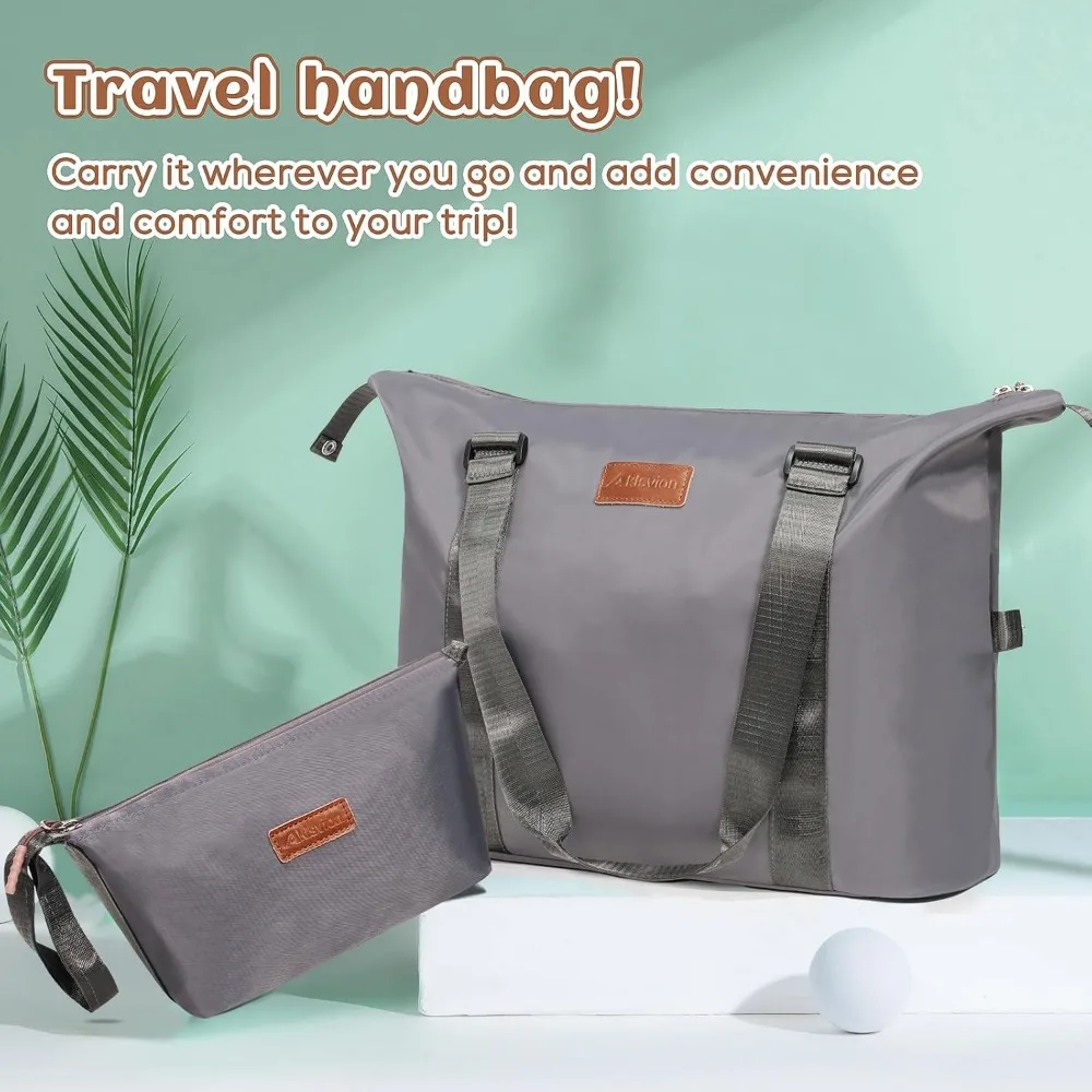 مجموعة أمتعة مكونة من 3 قطع من مجموعة أمتعة ABS ذات عجلات دوارة صلبة وحقيبة حمل مع حقيبة عطلة نهاية الأسبوع وحقيبة أدوات الزينة (رمادي)