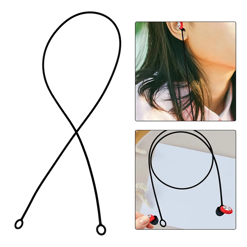 1PCS Outdoor Earplugs Earbud Lanyard Work Travel Sleep Connector Cord Anti-lost Rope Silica Gel Earphone Strap