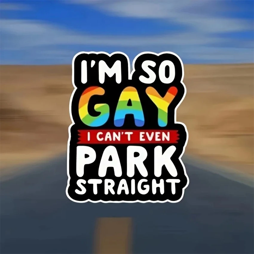 Funny I Am Gay Quote Self-Adhesive Vinyl Decal Stickers Colorful Ornament for Car Window Body Scratch Cover Refit Supplies