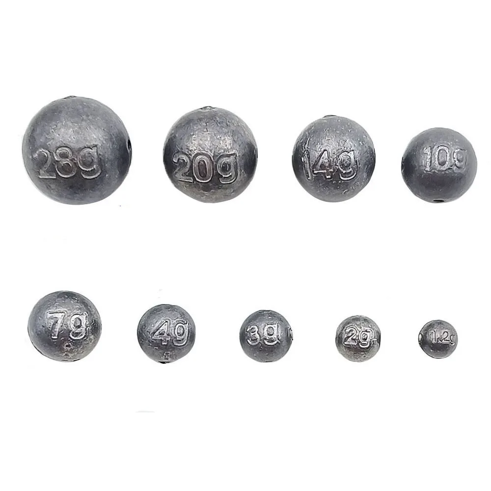 Ball Fishing Weights Lead Round Cannonball Sinkers Fishing Weight Circular Sinker Bulk Tackle Accessories