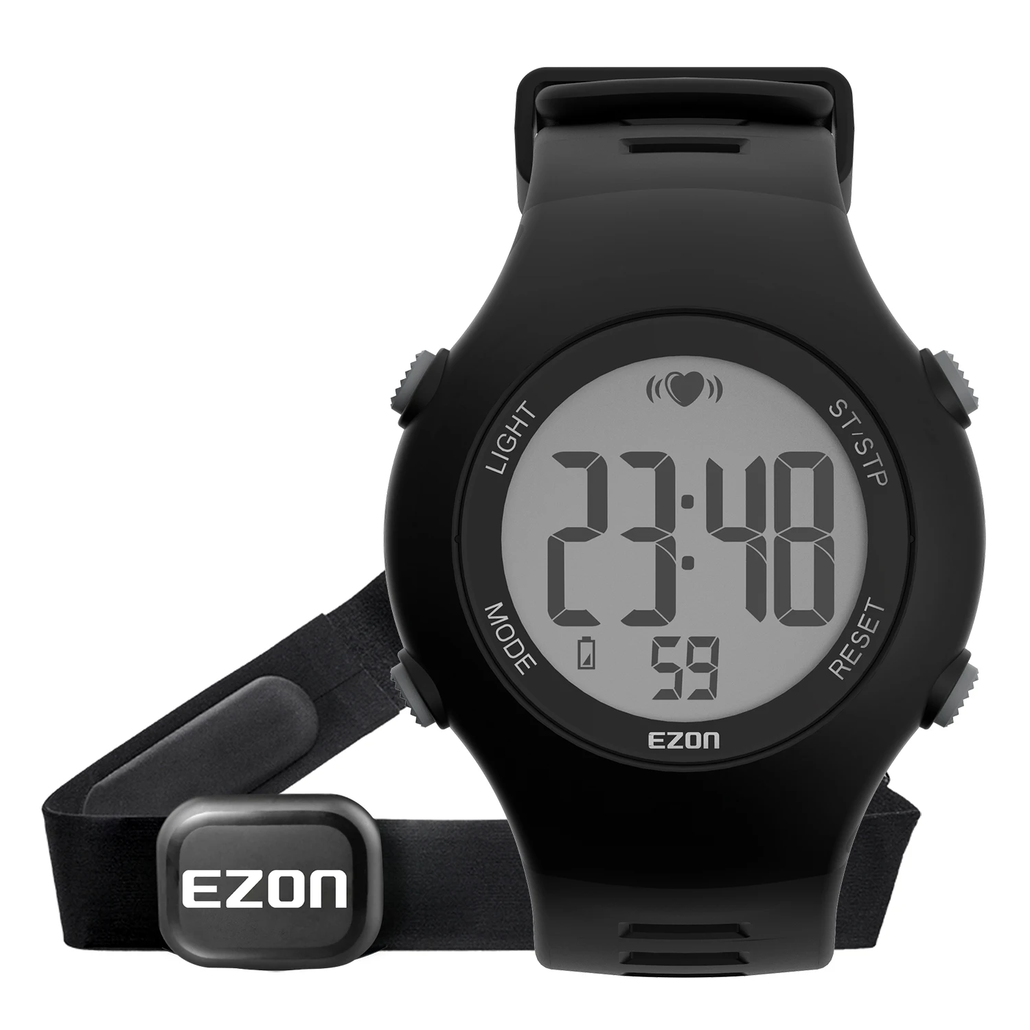 Heart Rate Monitor Running Sports Watch with Chest Strap Exercise Heart Rate Monitor chronograph Alarm