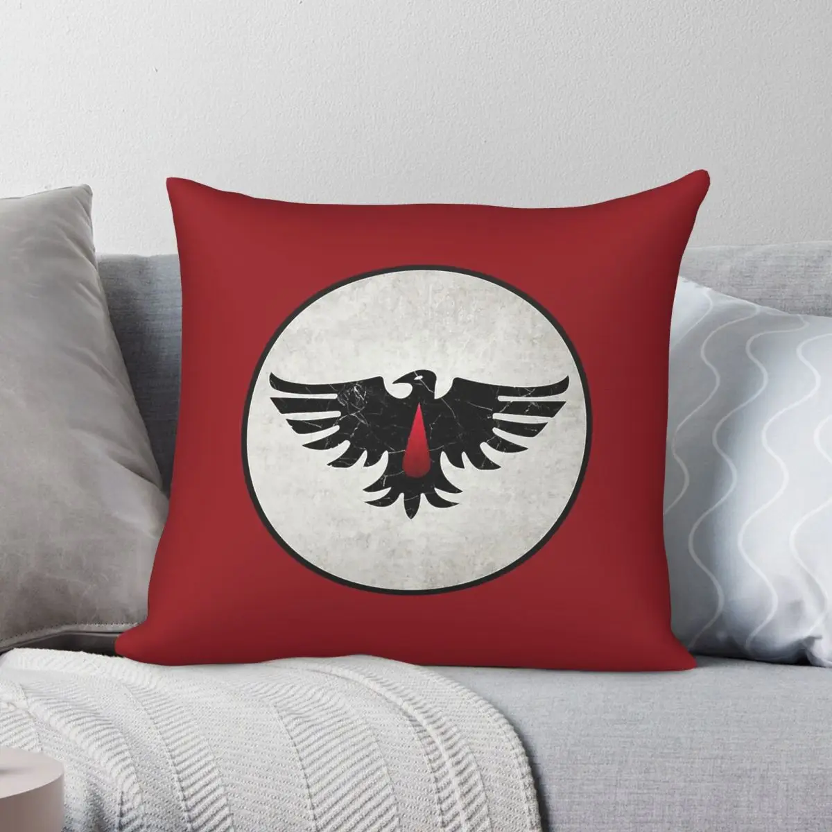 Blood Ravens Pauldron Square Pillowcase Polyester Linen Velvet Printed Zip Decorative Throw Pillow Case Home Cushion Cover