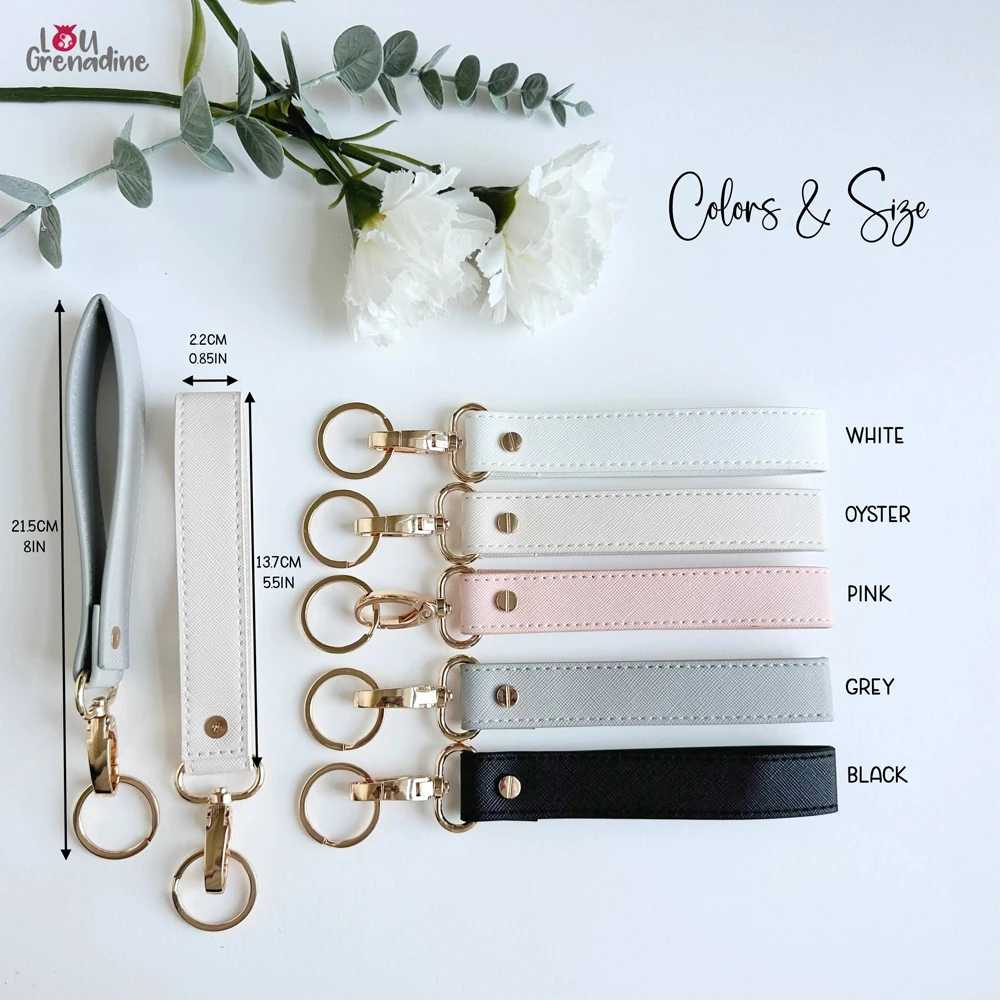 2027Keychain Personalised Leather Wristlet Wristlet Key Wrist Strap Hands Free Keychain Mothers Day Present for Mum**
