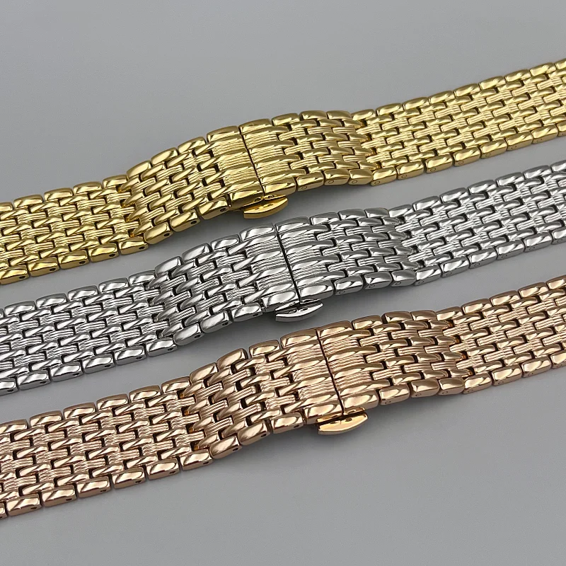 Luxus Edelstahl Slim Uhrenarmband Zubehör 12/13/14/16/18/19/20/21/22/24mm Gold Silber Wasserdicht Schmetterling Schnalle – Detail 8