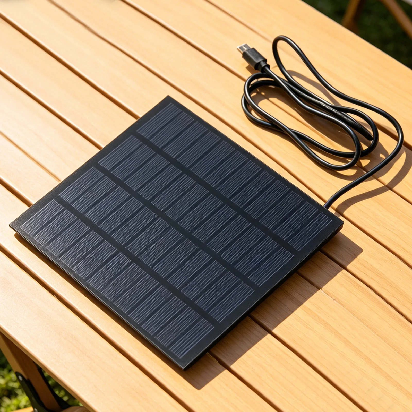5W12V Solar Panel Type-C Solar Power Bank with 1m USB Cable Plug and Play for Securitys Camera Doorbells Smartphones Outdoor