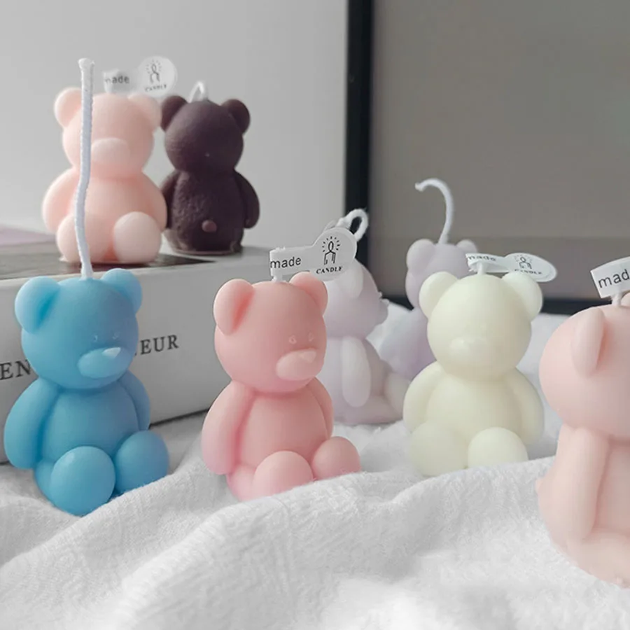 Cute Mini Bear Aromatherapy Candle Cup Creative Home Decoration Birthday Gift Candle Companion Gift