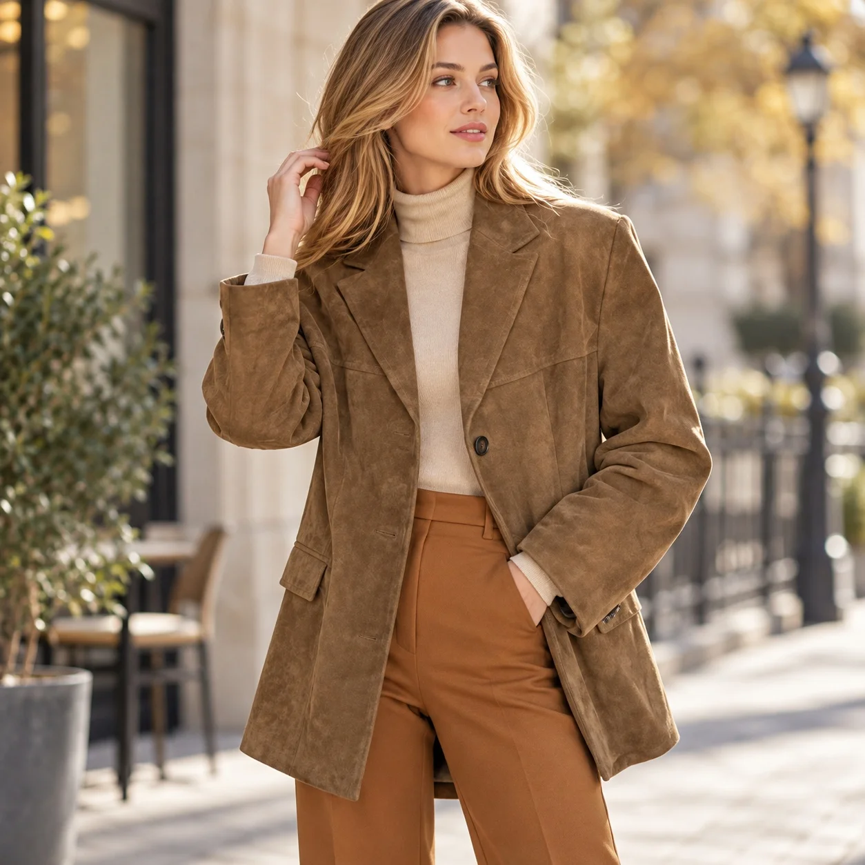 No Hood Button Front Skirt Regular Fit Commuter Style with Long Sleeve Stand Collar Standard Length Long Skirt Summer for Women