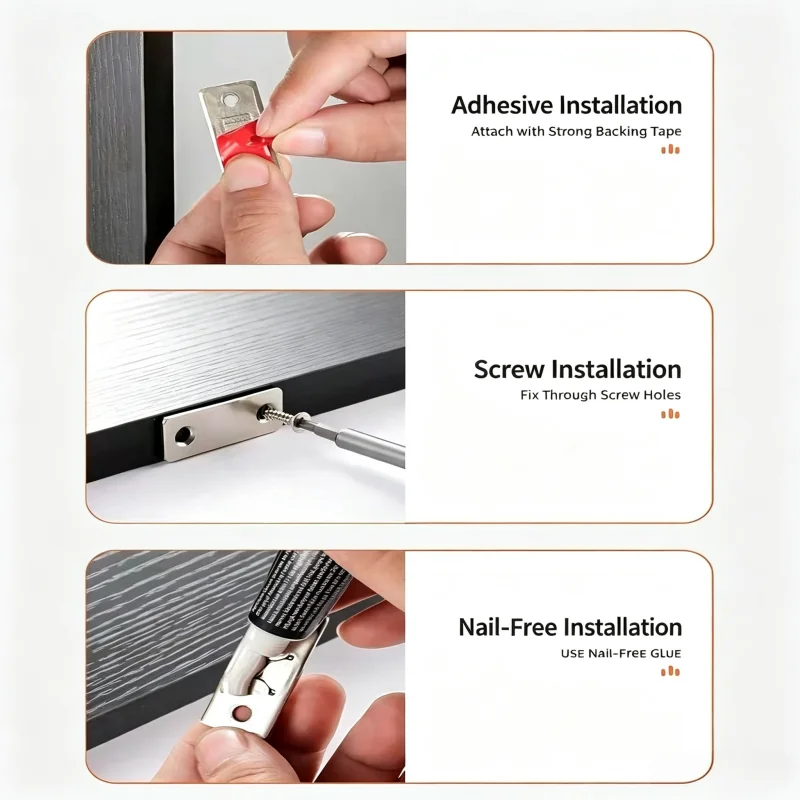 Invisible Ultra Thin Magnet Suction Piece, Punch-Free Magnetic Catch for Wardrobe Sliding Door Drawer Closure