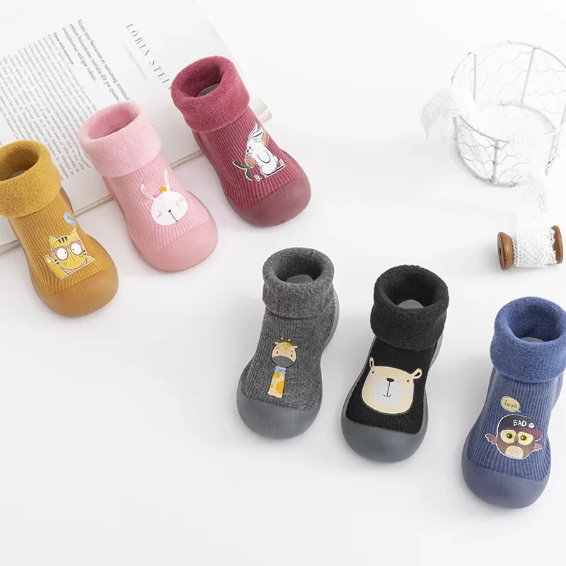 Primeiros caminhantes bebê meias sapatos para meninos e meninas, Sapatos descalços para crianças recém-nascidas, Baby Walker tênis