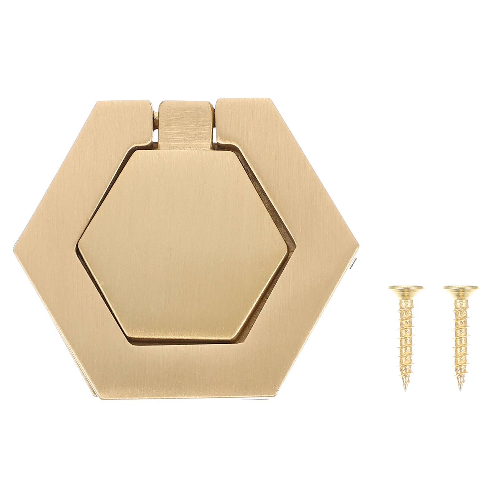 

1Set Copper Cabinet Knobs Hexagonal Foldable Design for Drawers Wardrobes Durable Practical Furniture Accessories Golden
