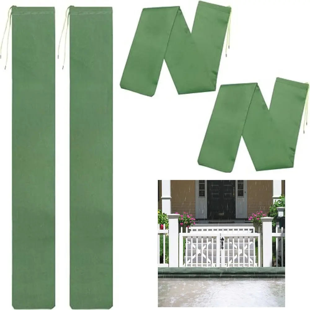 4PCS Canvas Flood Protection Sandbag 4ft X 6 in Long Sandbag Tube Thickened Gree Flood Control Sandbag Garage Flood Control