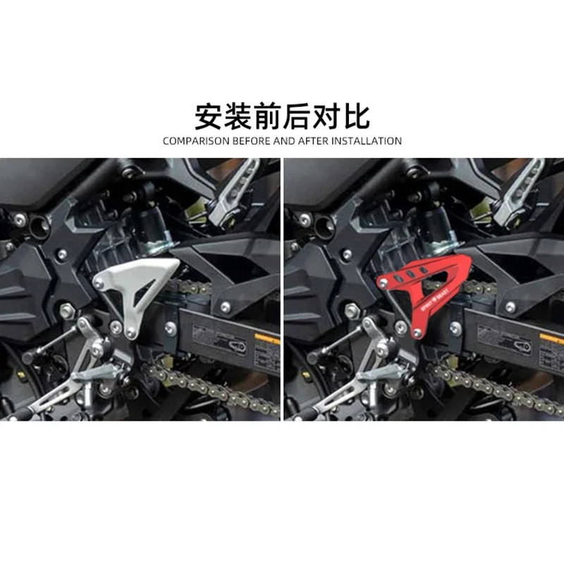 Motorcycle Foot Peg Heel Plates Guard Forward Footrest Hanger Assembly Protector Plate for Kawasaki Ninja400 Z400