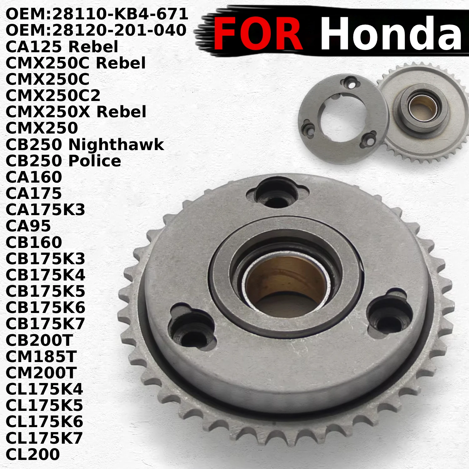 Motorcycle Starter Clutch Parts For Honda CA125 Rebel CMX250C Rebel CMX250C2 CMX250 CA160 CA175 CA175K3 CA95 CB160 CB200T CM185T