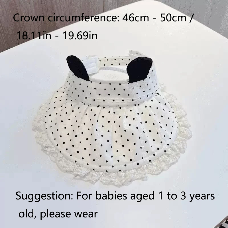 Children's Sun Hat with Large Brim Summer Outdoor Cap Baby Sun Protection Sweet INS Girl's Hat with Lace Edge No Top Sunshade view 6