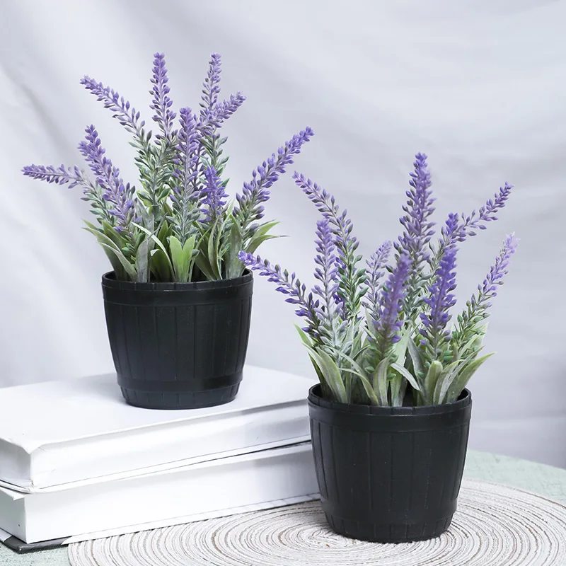 2PCS Simulation Lavender Exquisite Potted Plant, Suitable For Home Decoration, Desktop, Foyer, Garden, Office And Other Venues