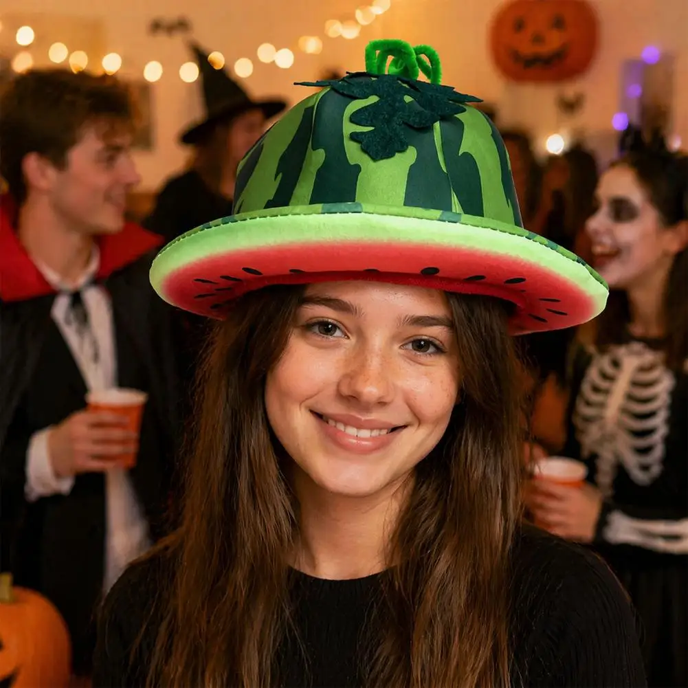 Cute Cartoon Fruit Hat Watermelon Theme Party Hat Watermelon Party Hat Wide Brim Sun Visor Lightweight for Summer for Halloween