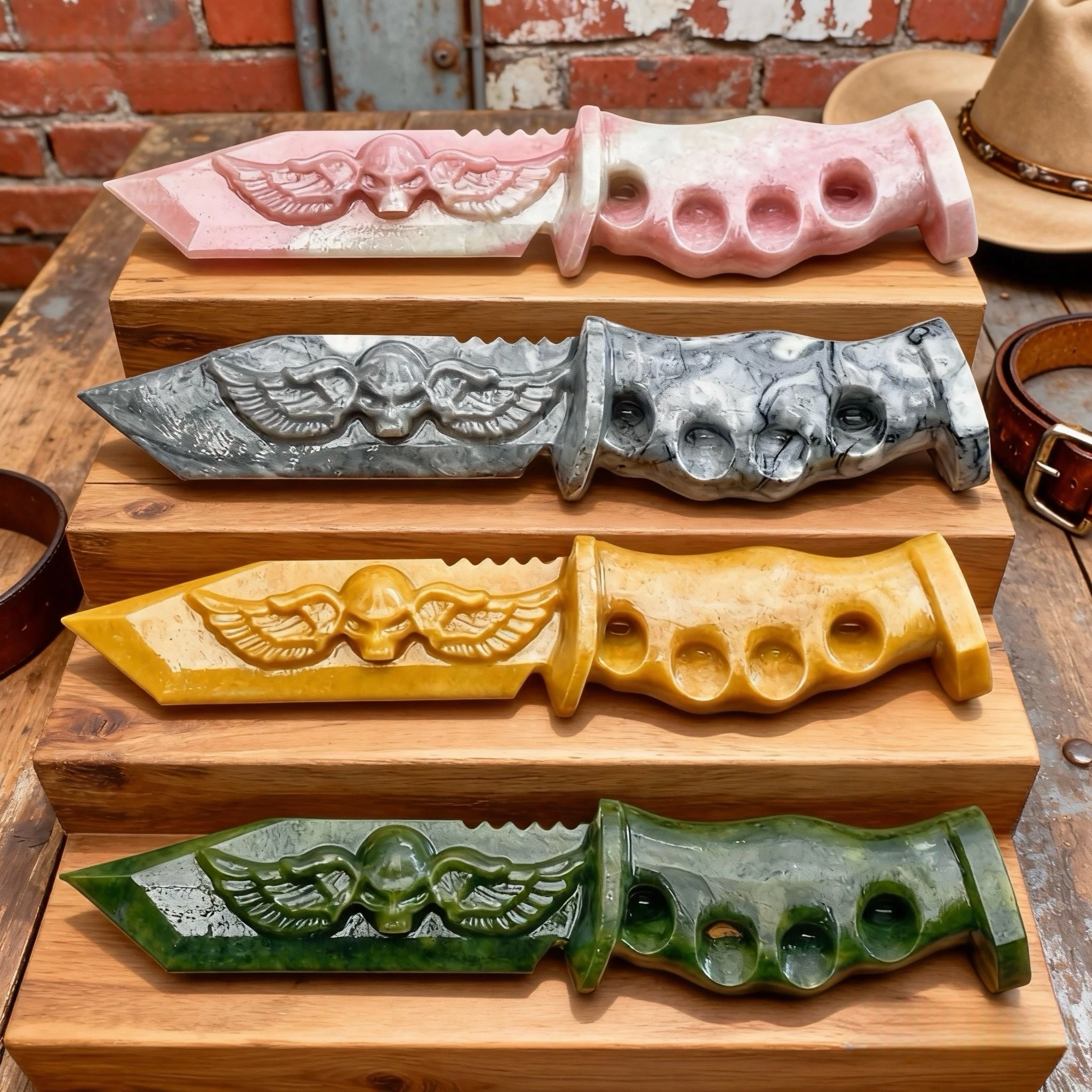 1PC Mix Material Knife Shape, Stone Collections, Excellent Gifts, Family And Friends Gift, Home Decoration, DIY Decorations, Roo