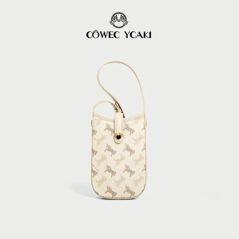 【 Official Authentic 】Original Cowec Ycaki luxury Crossbody bag Mini bag Retro long mini phone bag women's bag