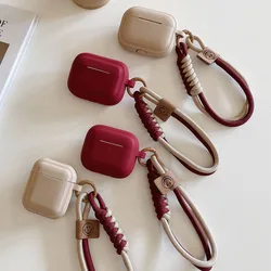 Funda de silicona suave con correa de mano sonriente para Apple Airpods 4 1 2 Pro 3, Funda protectora inalámbrica con Bluetooth