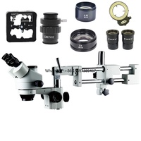 3.5X 7X 45X 90X Double Boom Stand Zoom Simul Focal Trinocular Stereo Microscope 34MP Camera Microscope for Industrial PCB Repair