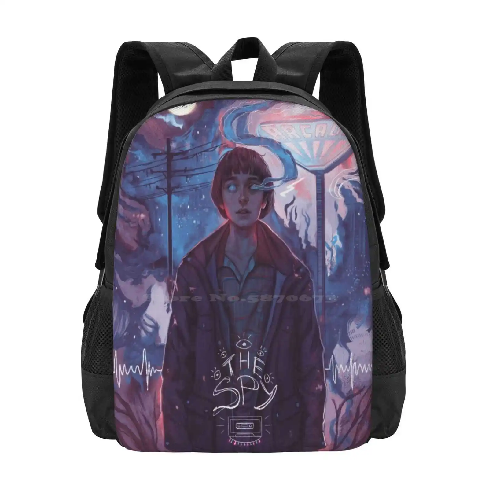 Mochila escolar para estudiantes, bolsa de viaje para ordenador portátil, Will Byers Tv