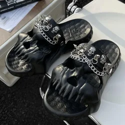 Skull Slippers for Men Trend Summer Slippers Platform Shoes Women's Beach Sandals Womens Shoes Outside Design Free Shipping